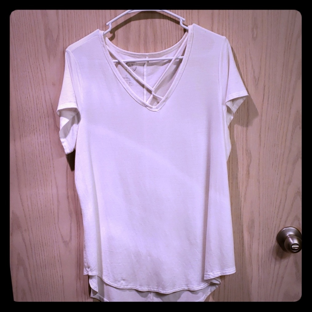 Maurice's white shirt sleeve top